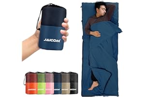 JAICOM Sleeping Bag Liner, Travel Sheets & Adult Sleep Sack, Ultralight and Portable Summer Sleeping Bag - Ideal for Backpacking, Hotels and Hostels, Business Trips, Camping