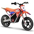 AIII Electric Dirt Bike for Kids 3-7, High Performance Racing Grade Motorcycle, Up to 8MPH, 2 Speed Settings, 12-Inch Off-Road Tires, Rear Disc Brakes & Advanced Shock Absorption, Orange