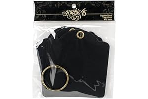 Graphic 45 4501283 Square Tags, Black