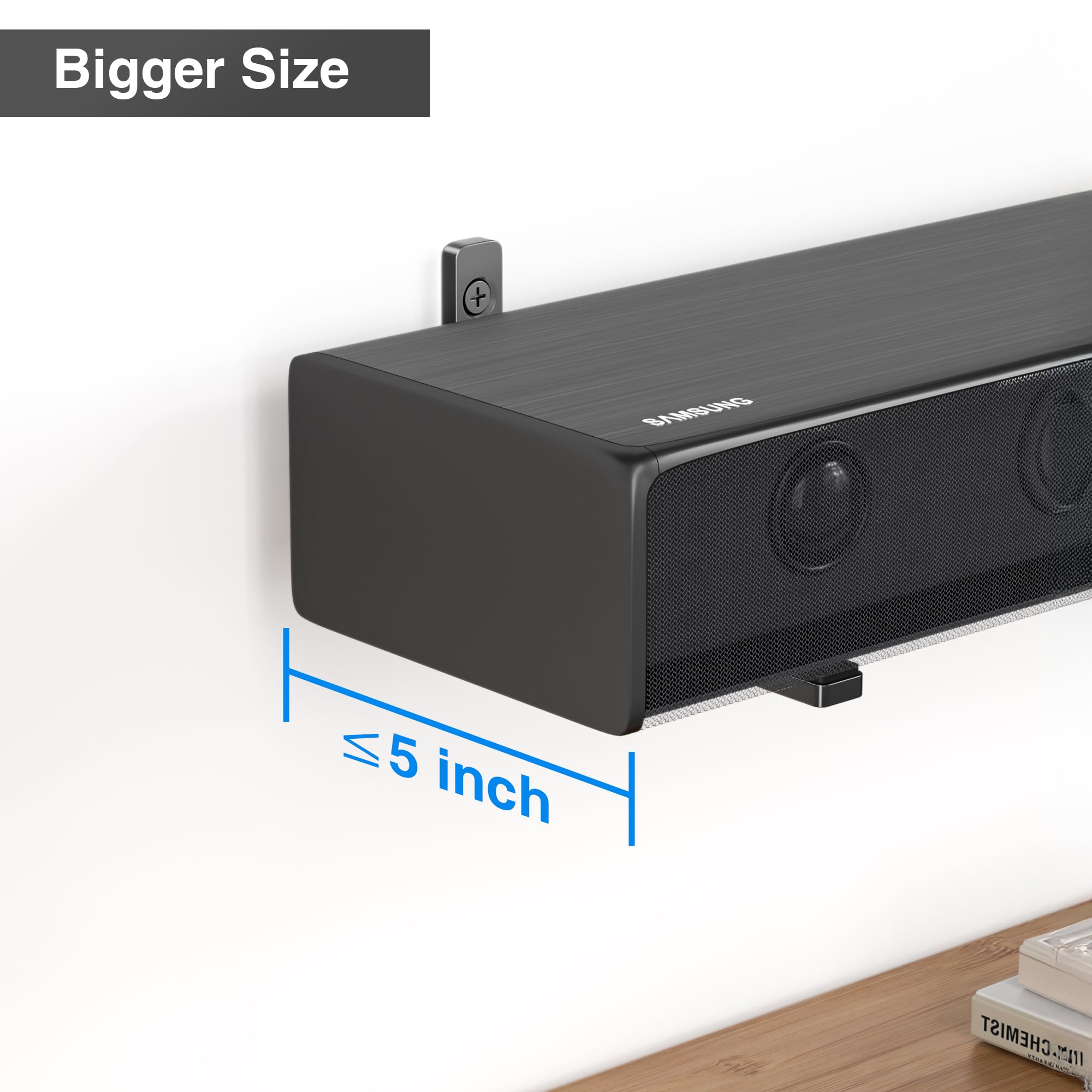 Soundbar Mounts Under TV for Bose, Sony, Saiyin, VIZIO, LG, Samsung, Roku - Dolby Atmos Compatible Soundbar Wall Mount Bracket, Sound Bar Shelf, Soundbar Stand Under TV Up to 20LB