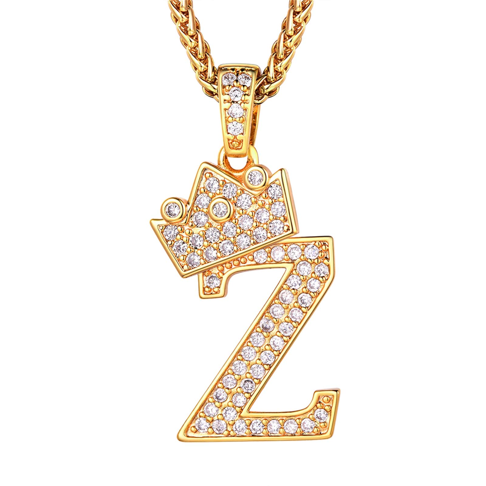 Richsteel Letter Pendant Mens Rapper Gold Chains Bling Male Chain With Z Initial On It