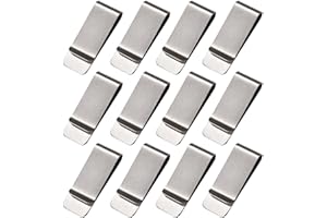 Mvwarj 12 Pack Stainless Steel Money Clip for Men Slim Metal Cash Clip Credit Card Holder Minimalist Front Pocket Wallet Clip (Silver)