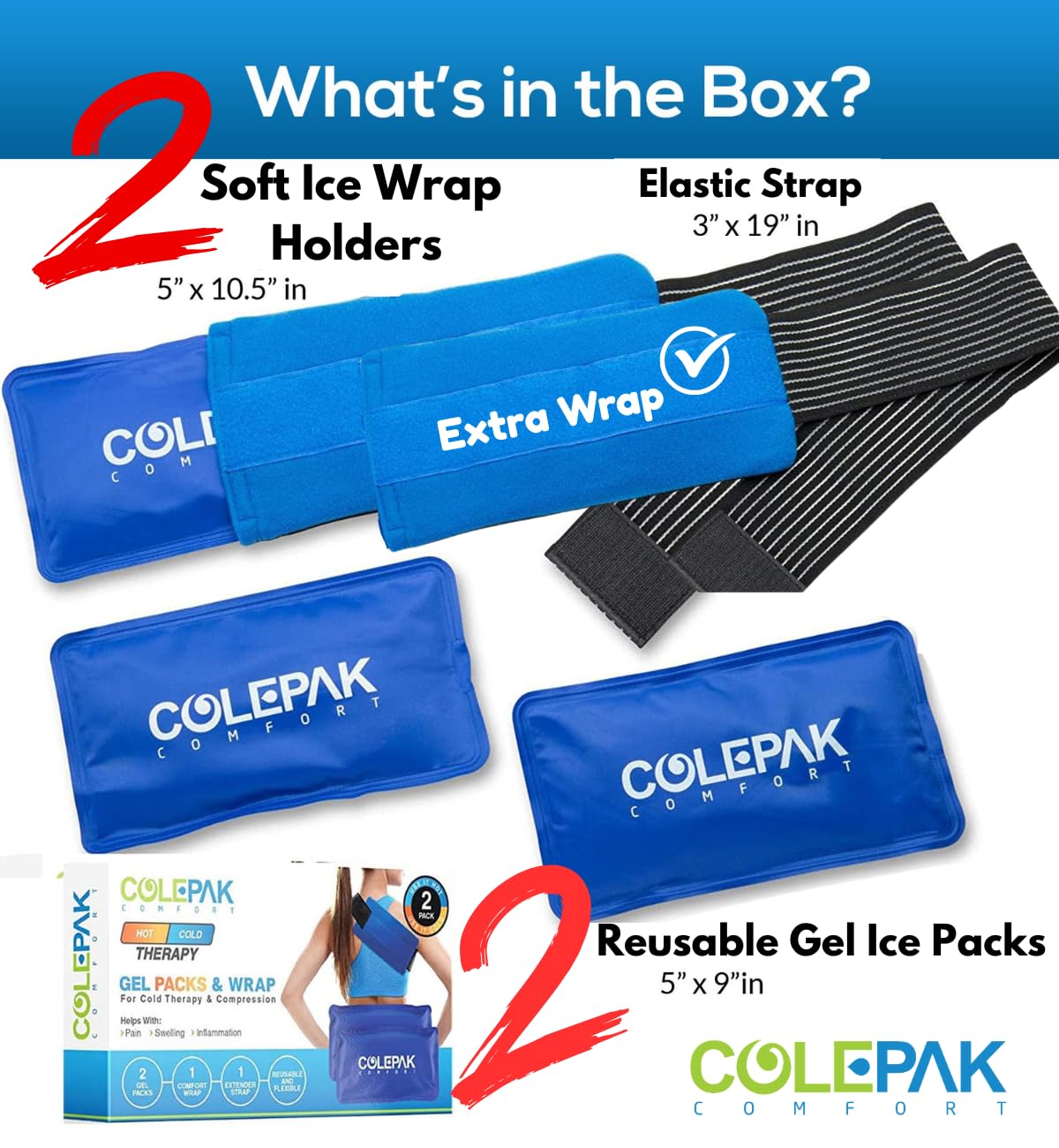 Mua ColePak Comfort Hot & Cold Ice Packs for Injuries Reusable Gel (4 ...