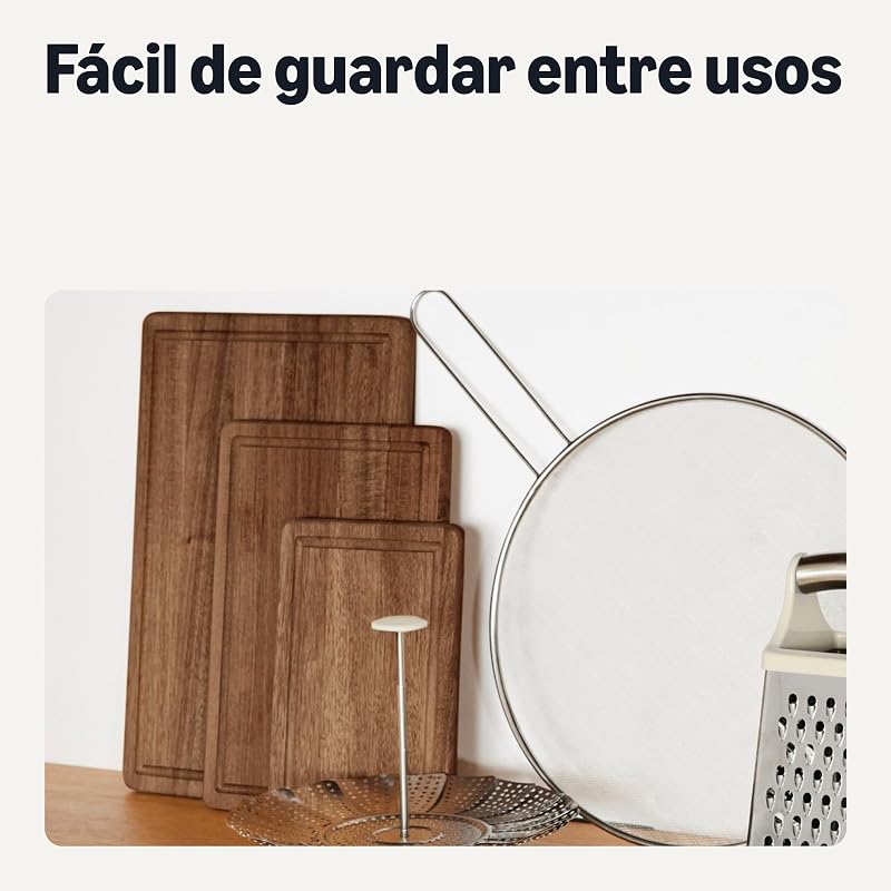 Tablas de Cortar de Madera, Juego de 3 Piezas, Madera de Acacia Preaceitada — foto 5 de 6