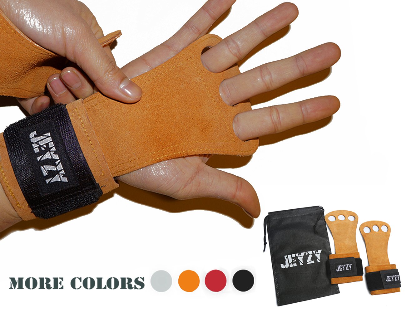 Jeyzy Leather Gymnastics Grips 3 Hole Hand Grips with