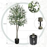 YOLEO 5FT Artificial Olive Tree Faux Silk Leaves Home Office Decor view 3