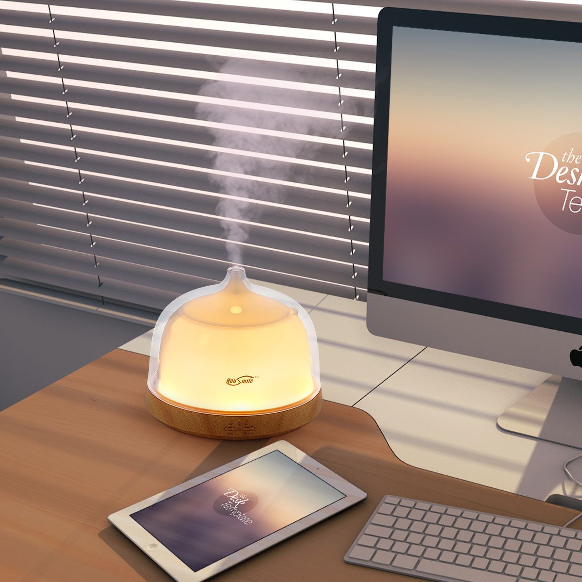 Housmile Aromatherapy Essential Oil Diffuser 200ml Aroma Cool Mist Humidifier with Timer Waterless Auto Shut-off and 7 Color LED Night Lights Change