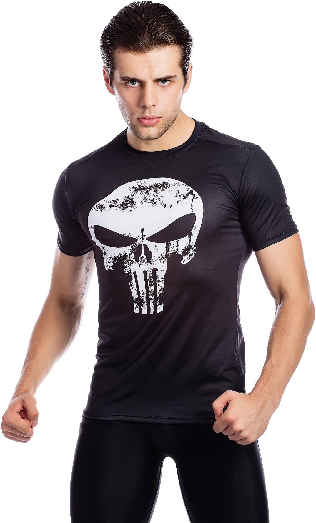 Cody Lundin Men's Compression T-Shirts Fitness T-shirt Jogging Movement Shirt Men's Skull Printed Short Sleeve Tee