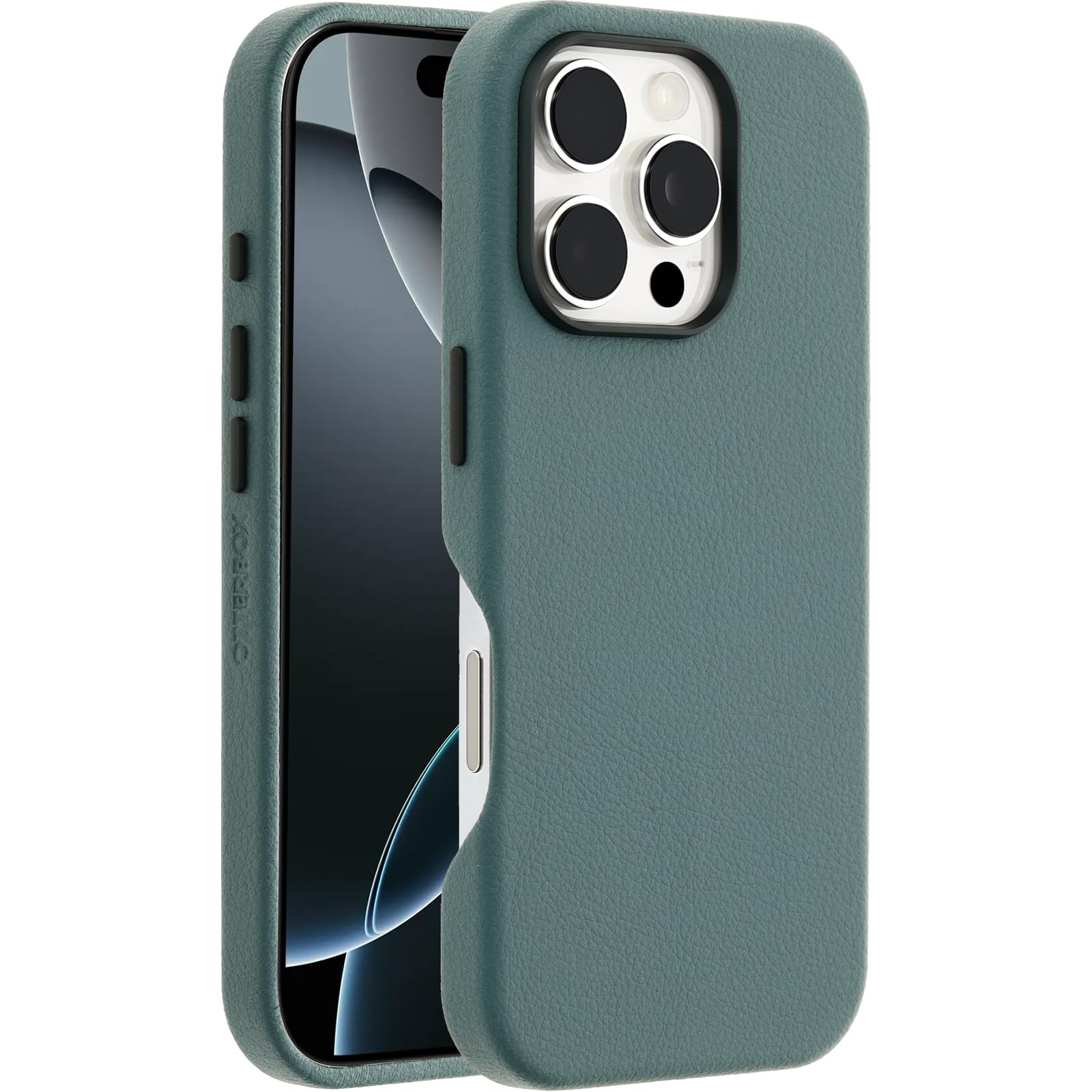 OtterBox Symmetry Series Cactus Leather MagSafe Case for iPhone 16 Pro, Shockproof, Drop proof, Protective Thin Case, 3x Tested to Military Standard, Green
