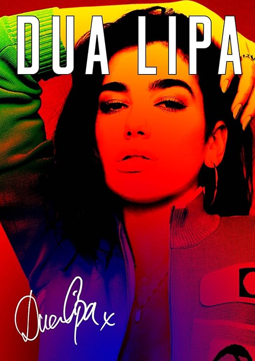 Dua Lipa Poster On Trend Retro Colours Style 12 Signature Copy A4 297mm X 210mm Poster Print Amazon Co Uk Kitchen Home