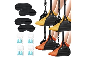 YKDILYHH Airplane Foot Rest,Portable Foot Hammock for Plane Travel,Footrest for Airplane Travel,Adjustable Memory Foam Foot Sling,Office Leg Rest for Adults, Travel Essentials for Long Flight