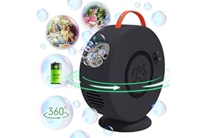 YEVOHADT Bubble Machine for Kids Toddlers,Automatic Bubble Blower Rechargeable, 90° 360° Auto Rotatable Portable Bubble Maker Electric Bubbles Toy for 3 4 5 6 7 8 Year Old, Outdoor Wedding Party Gifts
