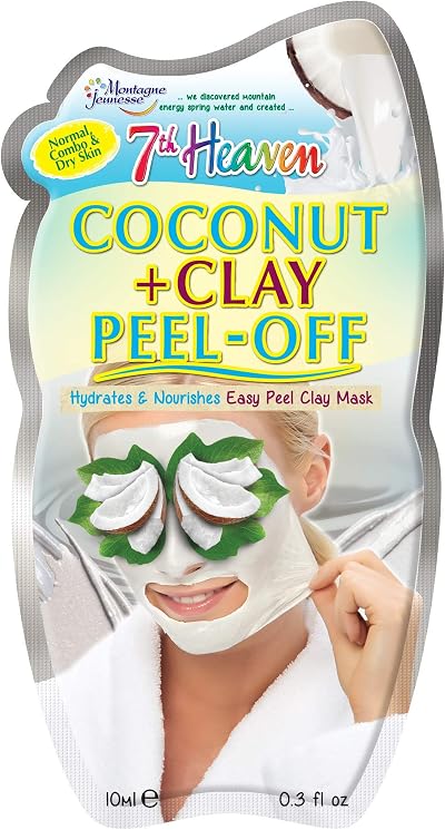 7th Heaven Coconut & Clay Peel Off Face Mask for Hydration & Cleansing