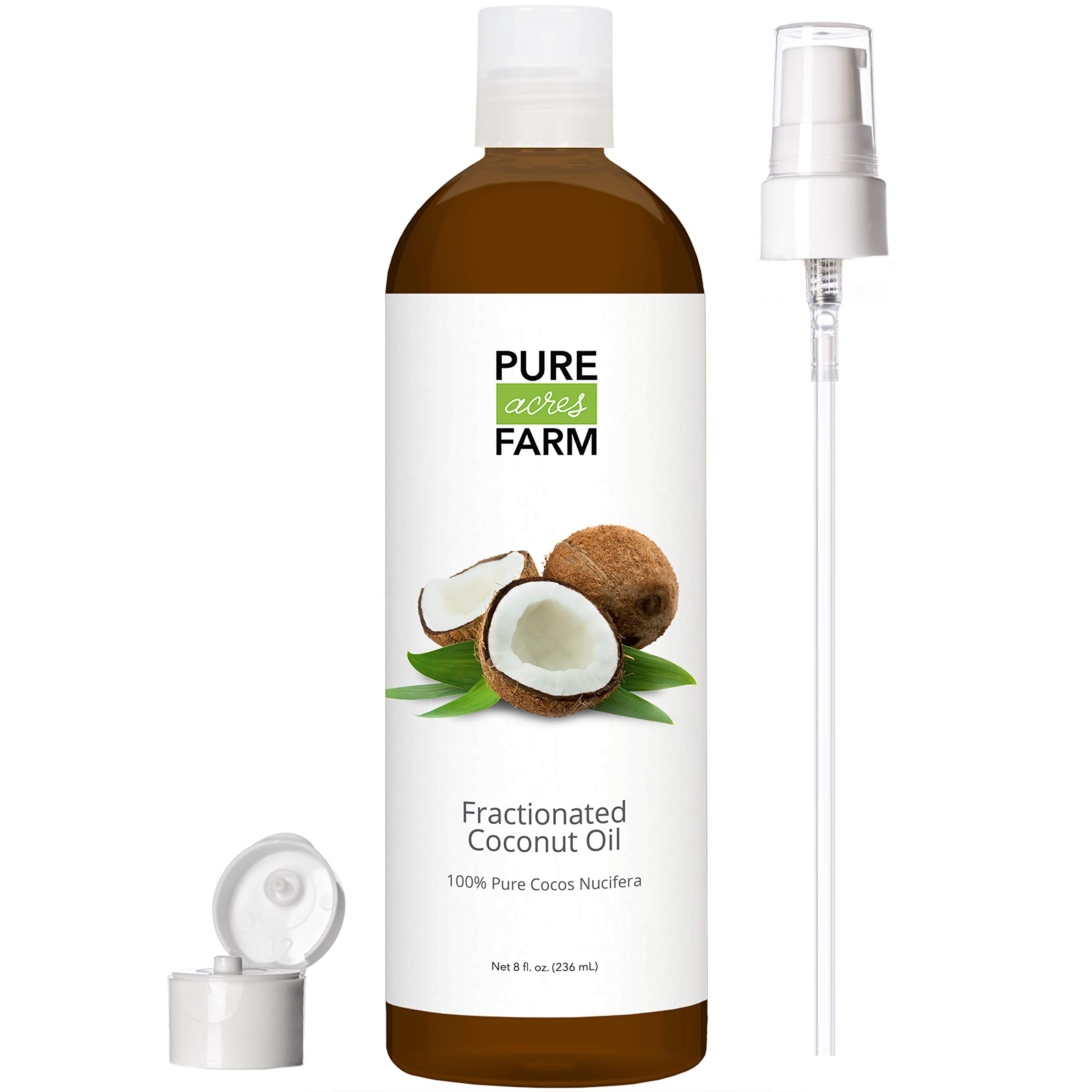 Fractionated Coconut Oil (Liquid) with Pump + Free Recipe eBook