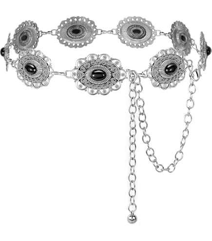 Emulily Western Concho Fashion Stone Chain Belt Western  display picture 2