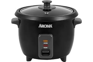 Aroma Housewares 1.5Qt. Rice & Grain Cooker (ARC-363NGB),Black,6-Cup Cooked / 3-Cup Uncooked