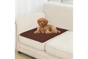 BOCTOPUG Dog Bed Cover for Pets - Blankets Rug Pads for Couch Protection Waterproof Bed Covers Dog Blanket Furniture Protector Reusable Changing Pad (Brown+Beige, 20"x30")