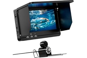 WOHUOLE Underwater Fishing Camera, 4.3 Inch Portable Night Vision Fish Finder HD 1000 TVL Infrared Waterproof Camera LCD Monitor 15M Cable for Ice Dark Fishing Lake Sea Boat Kayak