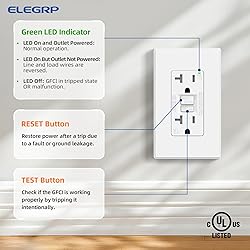 ELEGRP GFCI Outlet 20 Amp, Self-Test GFI Electrical