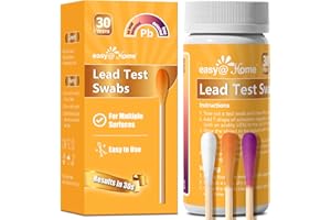 Easy@Home Lead Test Kit – 30 Rapid Testing Swabs with 30‑Second Colour‑Change Results. at Home Lead Test Kits Use for Paint, Toys, Dishes, Metals, Ceramic, Wood #EZLT-S:30