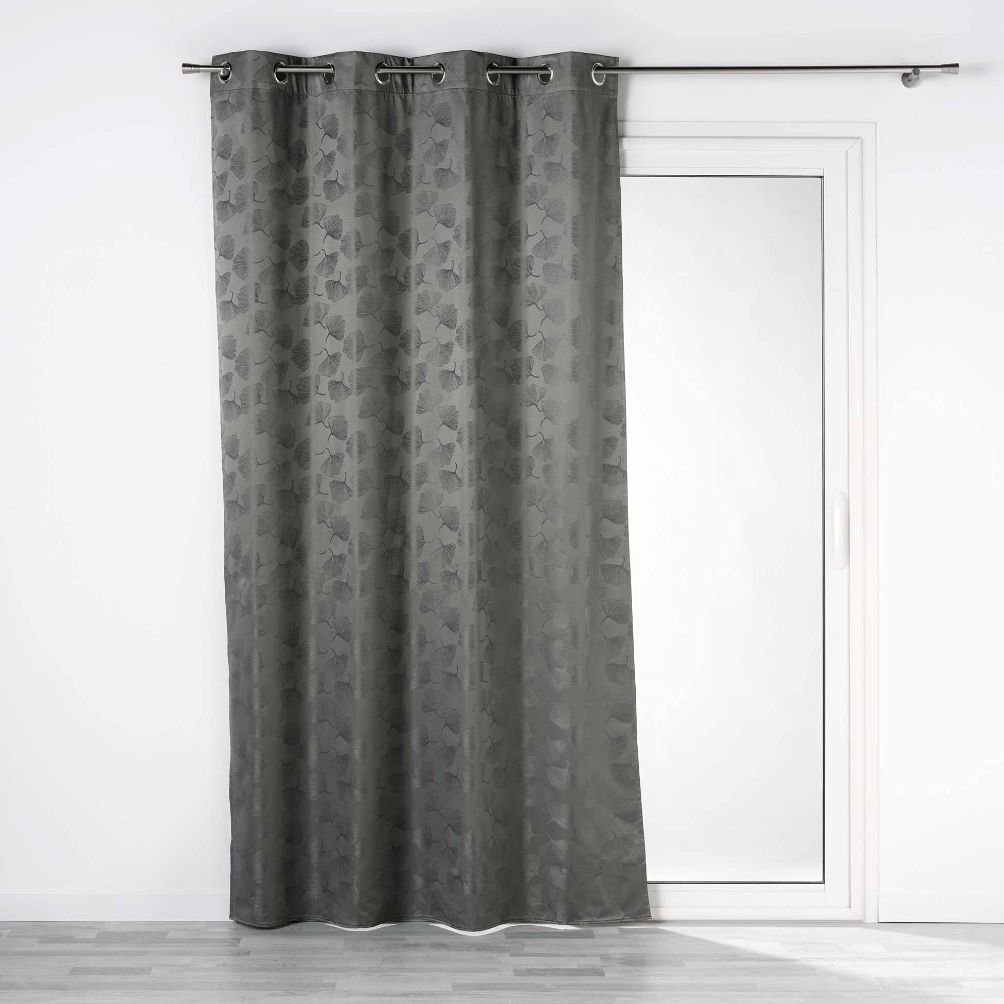 Douceur d'Intérieur Eyelet Curtain 140 x 260 cm Grey