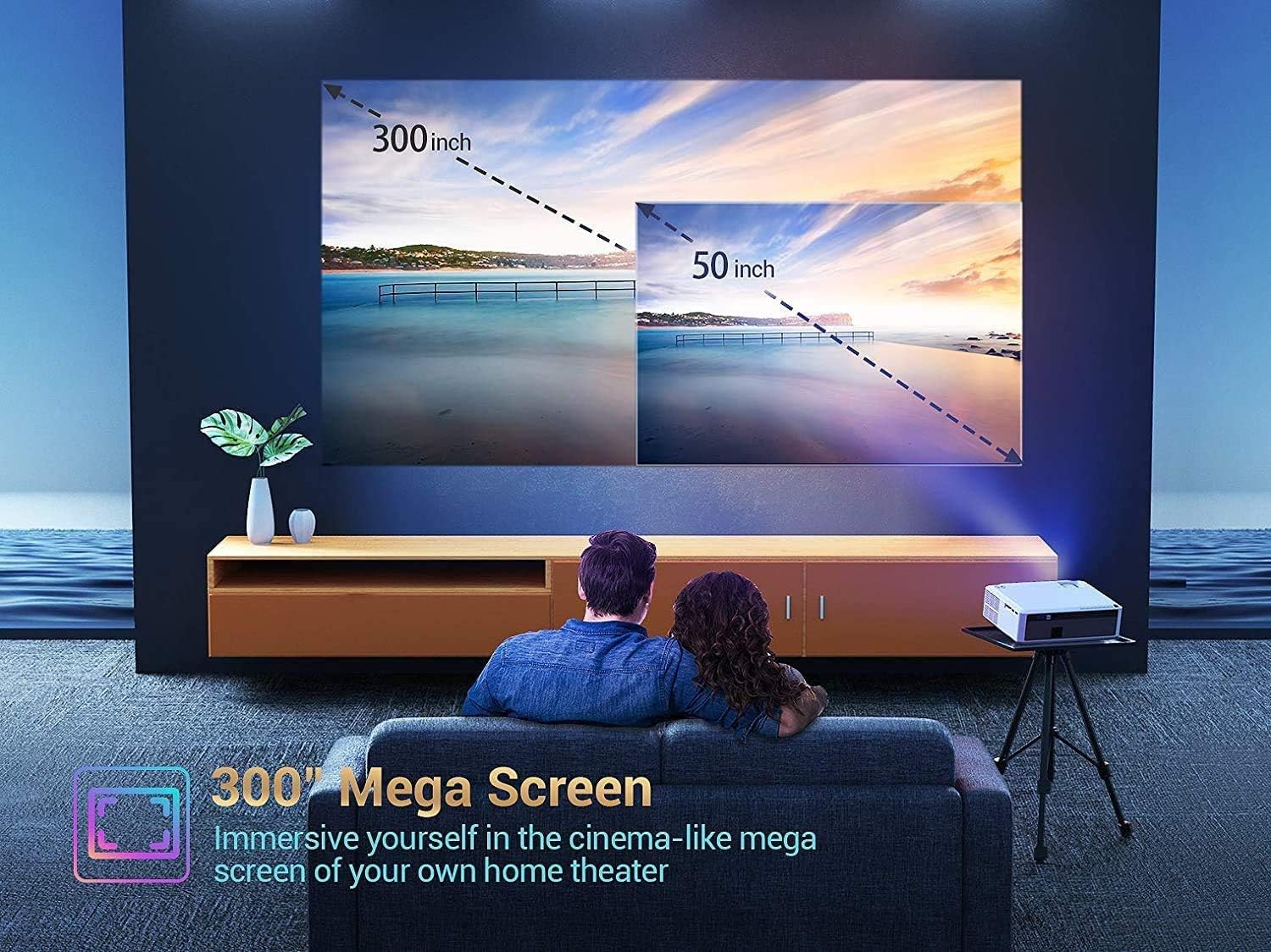 VANKYO Performance V630 Native 1080P Full HD Projector, 300" LED Projector w/ ±45° Electronic Keystone Correction, Compatible w/ TV Stick, HDMI, Laptop, Smartphone for Home/Business Use: Electronics