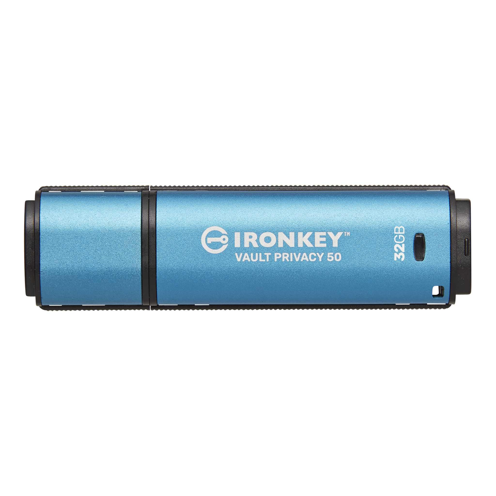 Kingston Ironkey Vault Privacy 50 USB 32GB Flash Drive | FIPS 197 Certified | XTS-AES 256-bit | BadUSB and Brute Force Protection | Mult-Password Option | IKVP50/32GB