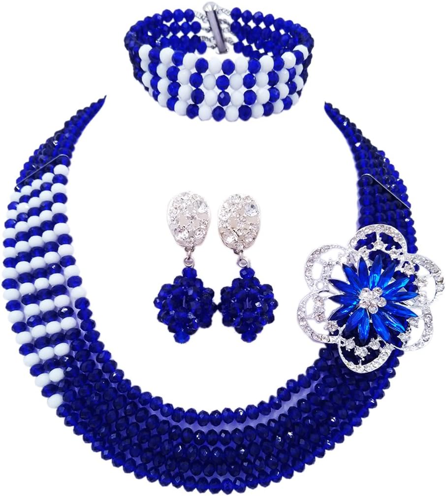 laanc 5 Line Purple Jewelry Set Nigeria Traditional Wedding Jewelry Set African Jewelry Set Bridal Necklace