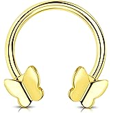 Agrewd Minimalist Butterfly Horseshoe Septum Ring 16G Septum Daith Jewelry Surgical Steel Septum Daith Helix Piercing Jewelry