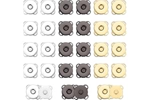 30 Sets 18mm Magnetic Snaps, Plum Blossom Magnetic Buttons Metal Magnetic Snap Buttons Closure Clasps Fastener for Clothes Pu