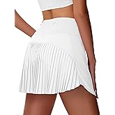 MIVEI Women's Pleated Tennis Skirt - Golf Skorts for Woman High Waisted Lightweight Athletic Pickleball Skorts with Pockets