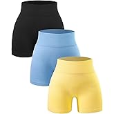 SPICE UNION Workout Shorts Womens for Running Yoga Biker Gym High Waist Spandex Ribbed Seamless Athletic Leggings