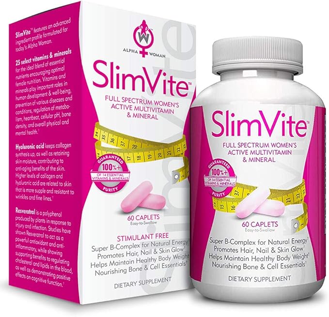 Amazon Com Slimvite Womens Multivitamin For Physique Beauty Metabolism Booster With Hyaluronic Acid Hydrolyzed Collagen For Hair Skin Nails And Appetite Suppressant Zinc Vitamin C 30 Day Supply Health