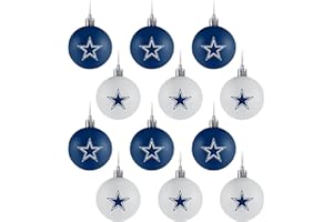 FOCO NFL Team Logo 12-Pack Ball Hanging Tree Holiday Ornament Set