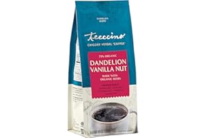 Teeccino Dandelion Vanilla Nut Herbal Coffee - Caffeine-Free Coffee Alternative with Prebiotics, Gluten Free, Acid Free - Medium Roast, 10 oz