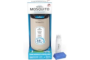Thermacell Mosquito Repeller Patio Shield; Includes 12-Hour Refill; 15 Foot Zone of Protection; Highly Effective Mosquito Repellent for Patio; Deet Free Bug Spray Alternative; Scent Free