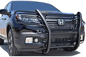 BLACK HORSE OFF ROAD Black Horse Grille brush Bumper Guard Modular Black Compatible with 2016-2019 Honda Ridgeline-17H01MA