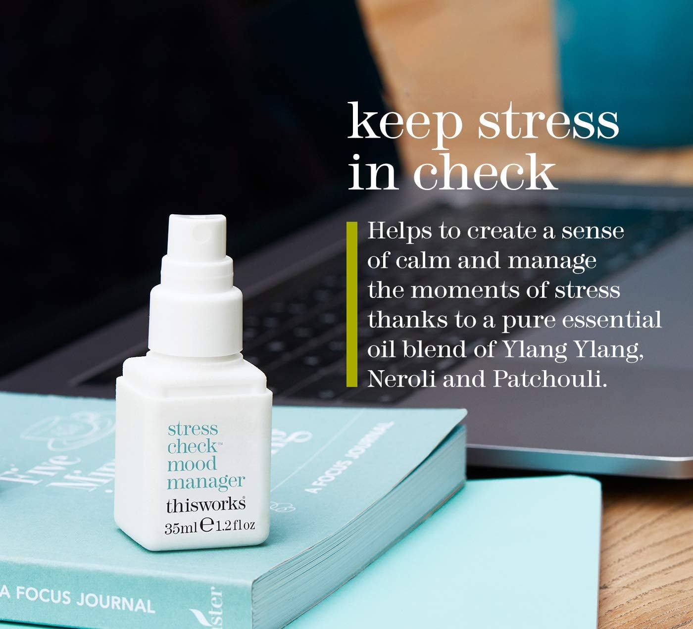 This Works Stress Check Mood Manager, 35 ml, Travel Size Aromatherapy Spray with Ylang Ylang and Patchouli Essential Oils - Image 3