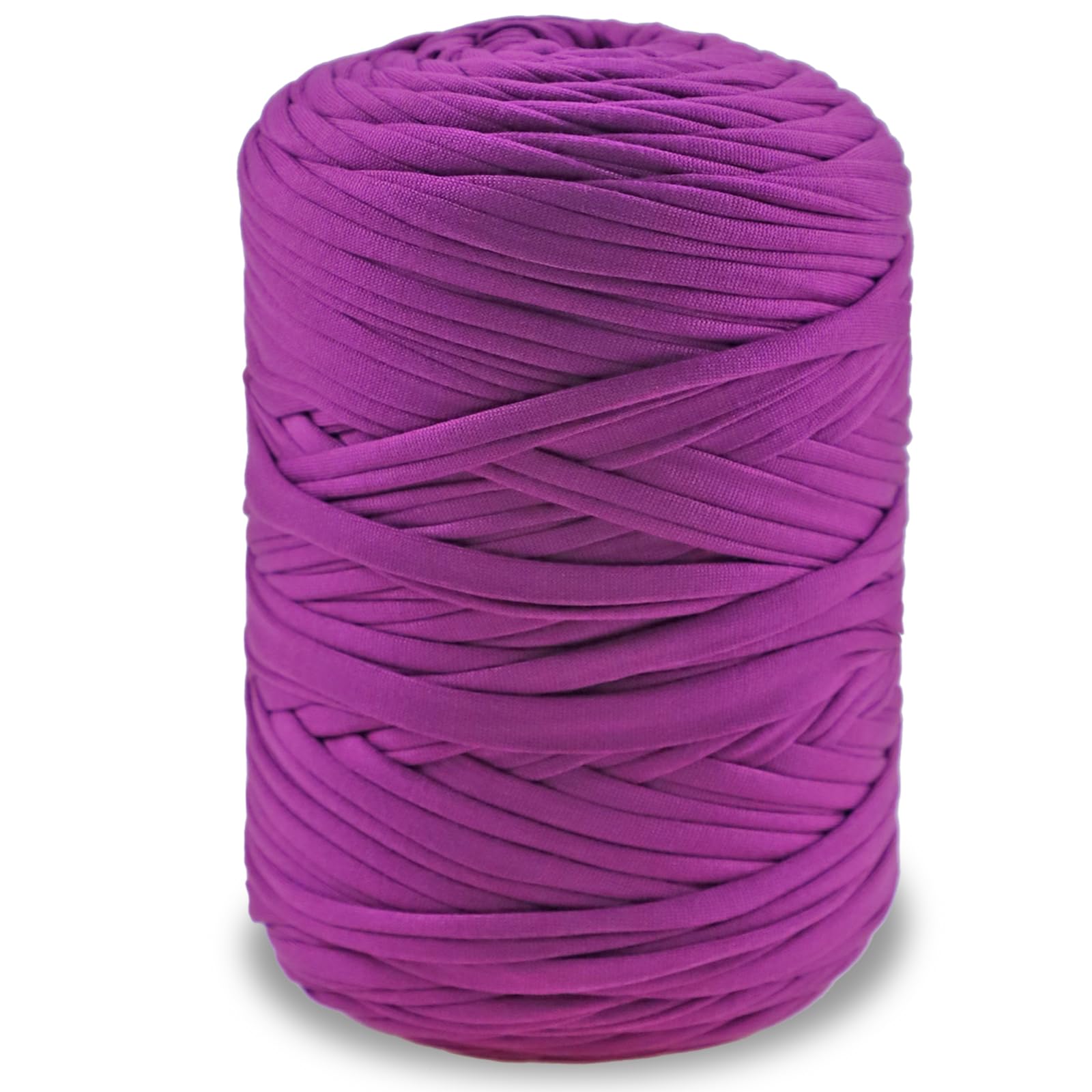 NOTIONSLAND 400g T-Shirt Yarn Knitting Yarn Fabric Crochet Yarn for Bag, Basket, Blanket Home Decor - Reddish Purple Soild Color Yarns