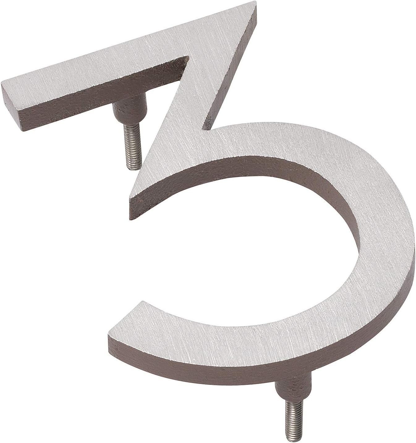 Address Signs - Montague Metal Products MHN-08-F-SD2-3 Solid Brushed Aluminum Modern Floating Address House Numbers, 8