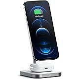 Satechi Aluminum 2-in-1 Magnetic Wireless Charging Stand – Compatible with iPhone 15 Pro Max/15 Pro/15/15 Plus, iPhone 14 Pro
