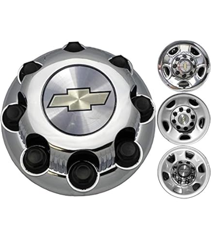 Chrome Hub Cap For Chevy Express Van 2500/3500 – 8 Lugs, OEM Style, Yellow Bowtie