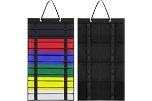 IPJIB Premium Karate Belt Display Rack - Holds 12 Belts, Martial Arts Belt Display Holder for Karate, Taekwondo, BJJ, Judo with Soft Felt Lining to Prevent Deformation, Ideal for Teens and Adults