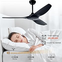 HUMHOLD 52" Ceiling Fan no Lights with