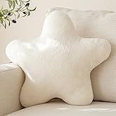 Znhinery Star Pillow, Decorative Throw Pillow with Plush for Couch, Cute Decor Pillows for Bed, Aesthetic Star Shaped Pillow Fun Cushion for Sofa Living Room (Ivory White, 14.9 Inches)