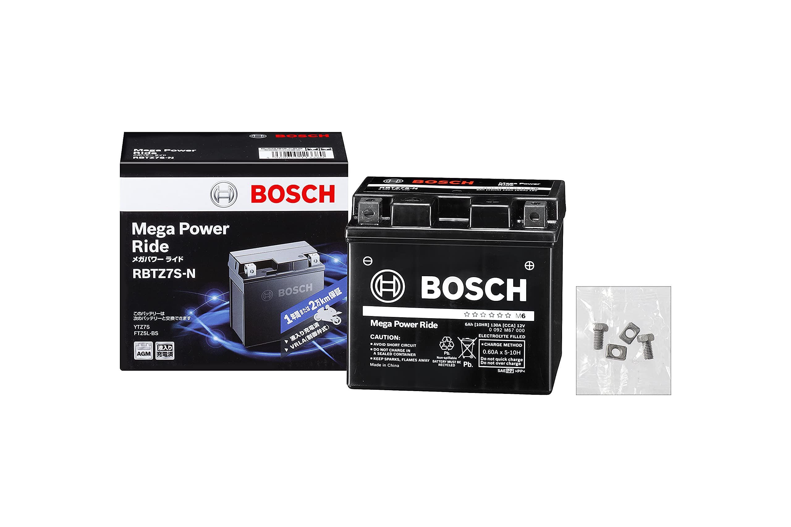 BOSCH (ボッシュ)メガ・パワー・ライド 二輪車用バッテリー RBTZ7S-N商品画像