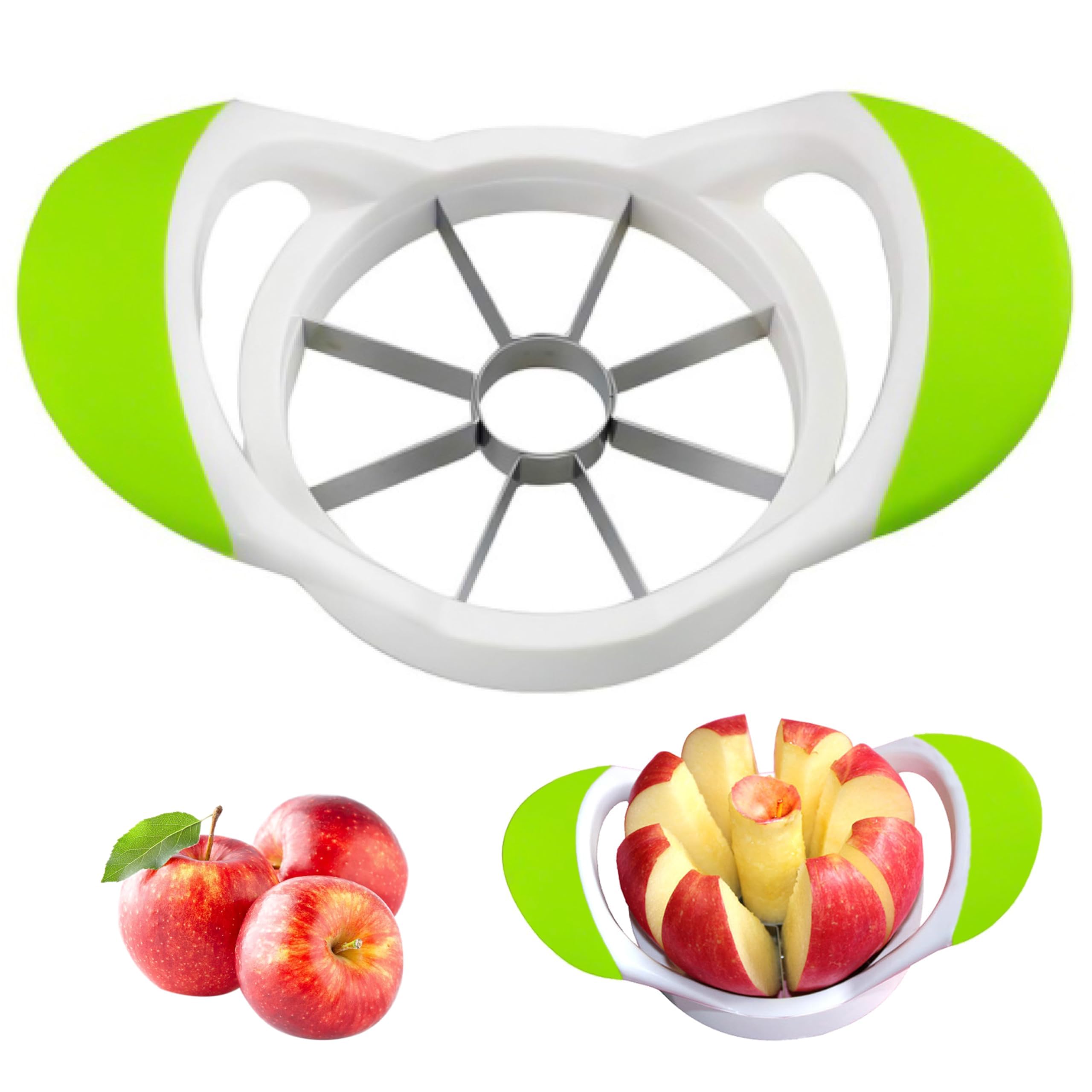 ARSUK Apple Slicer Cutter & Corer Wedger 8 Slices Stainless Steel Blades, Ergonomic Rubber Easy Grip Handles, Easy to Use Fruits Pears Cutting Slicing Kitchen Tool & Gadget