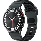 Rugged Silicone Band for Samsung Galaxy Watch 7 6 5 4 FE Band 40mm 44mm/Galaxy Watch 6 Classic 47mm 43mm/Watch 4 Classic 46mm 42mm Men Women, Two-tone No Gap Sport Bands for Samsung Watch 5 Pro 45mm
