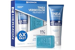 HERMON Tinea Versicolor Treatment Cream & Soap: Multi-Functional Clinically Proven Cream for Athlete's Foot,Tinea Versicolor, Jock Itch, Ringworm - Fact Action, Soothes, Cleanses, and Restores Skin Health