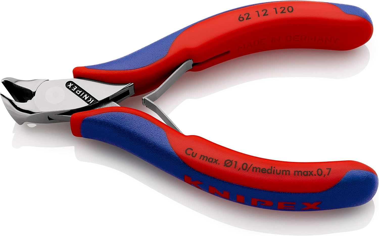 KNIPEX Electronics Oblique Cutting Nipper with Multi-Component Handles 120 mm, 62 12 120, Black - Image 3